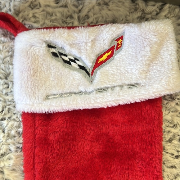 Corvette Christmas stocking, plush C7 Corvette embroidered Christmas stocking - Picture 2 of 2
